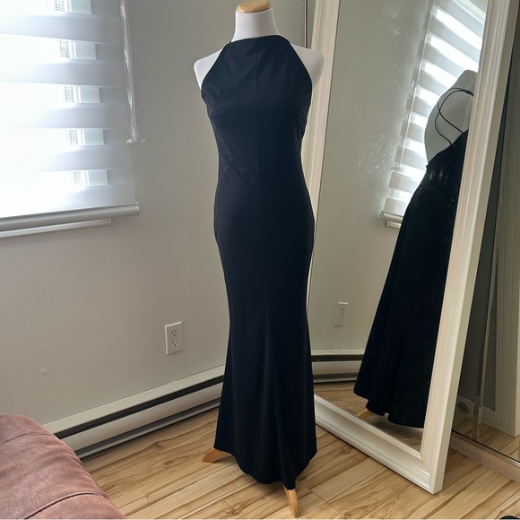 Vintage Jacob Blue Halter Sheath Maxi Dress - Picture 2 of 6